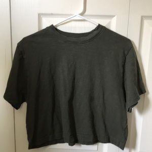 dark green crop top, size small